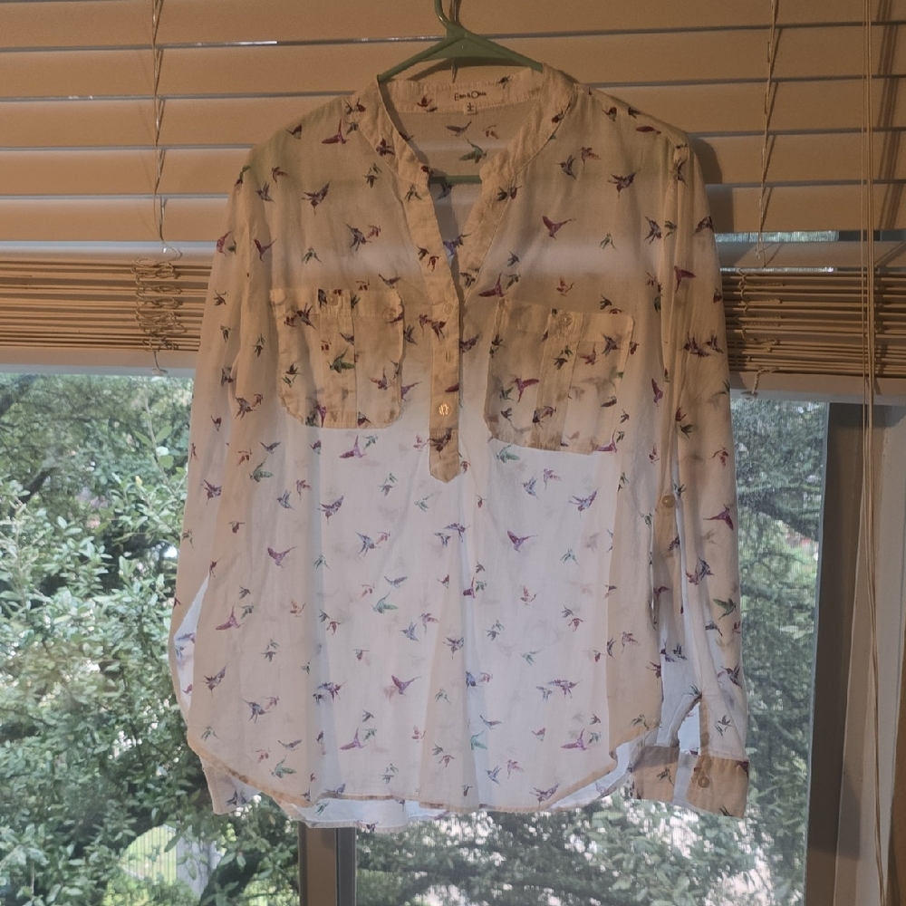 Eden & Olivia Multicolor Bird Print Blouse